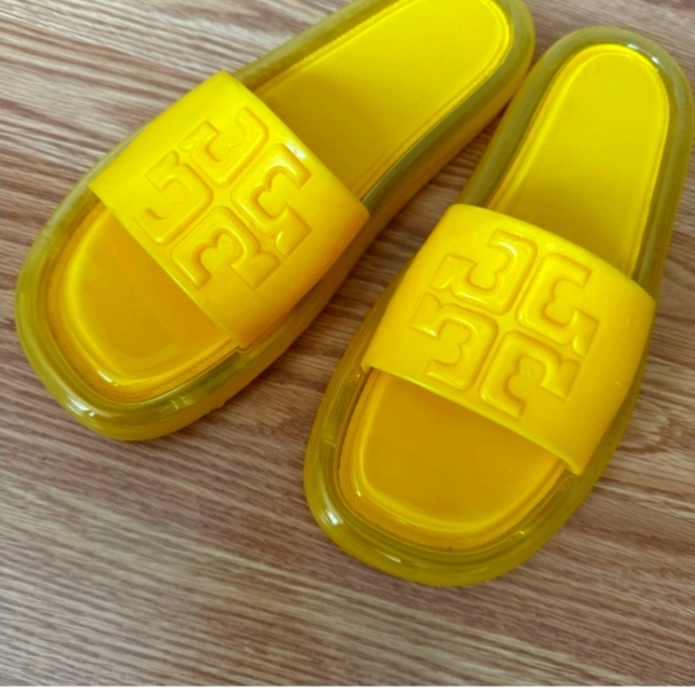 Tory Burch Yellow Slide Sandals
